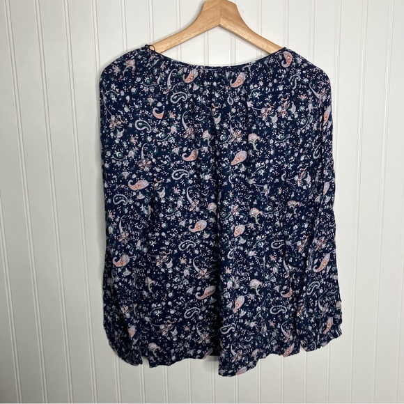Lucky Brand Top Small Floral Multicolor Casual Summer Fall Women’s Peasant Boho - Picture 8 of 8
